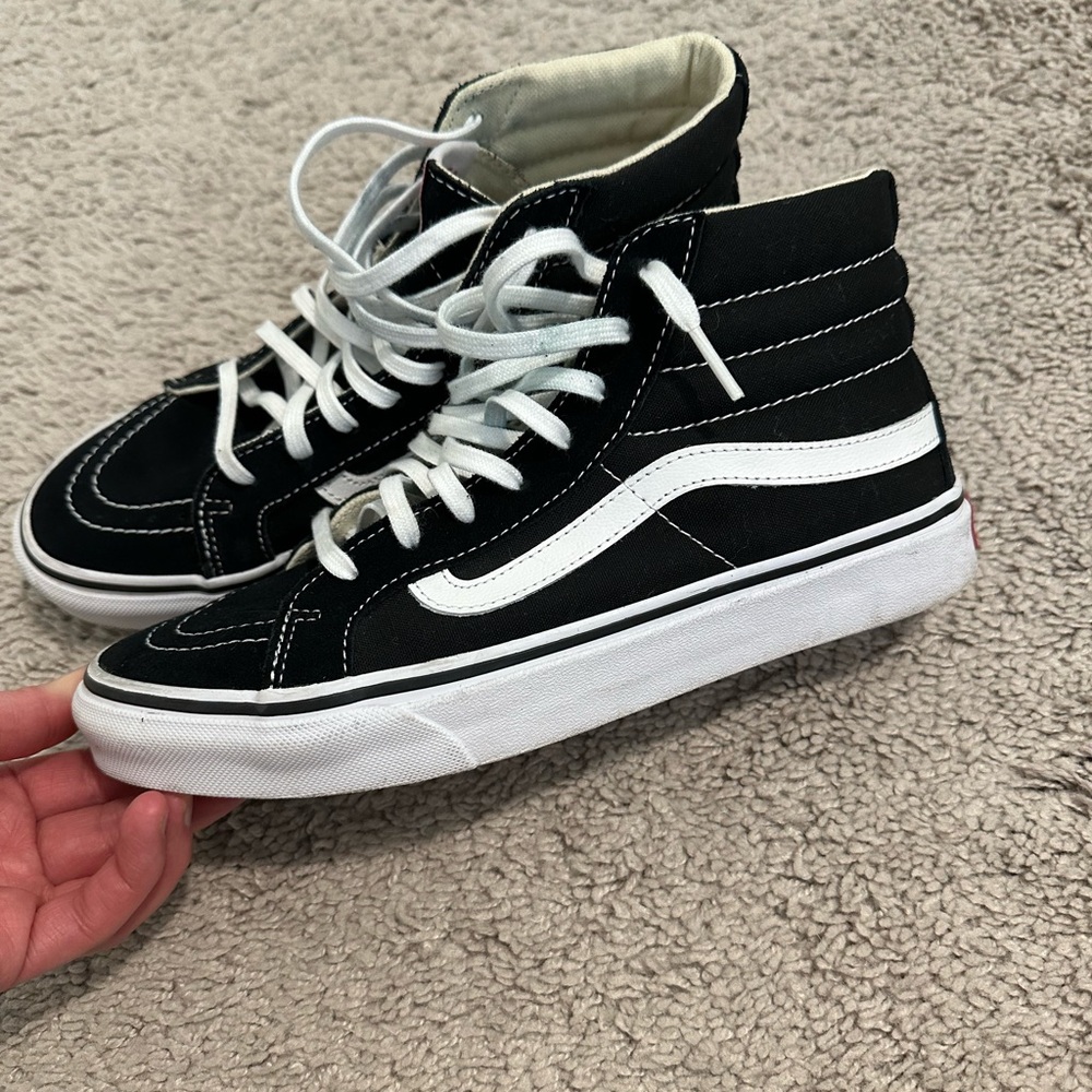 Vans Black and White High-Top Sneakers